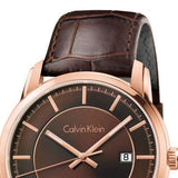 Buy Shop Calvin Klein Infinity Brown Dial Brown Leather Strap Watch for Men - K5S346GK USA Online