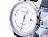 Buy Shop Calvin Klein Infinity Silver Dial Black Leather Strap Watch for Men - K5S341C6 USA Online