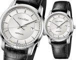 Buy Shop Calvin Klein Infinity Silver Dial Black Leather Strap Watch for Men - K5S341C6 USA Online