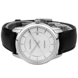 Buy Shop Calvin Klein Infinity Silver Dial Black Leather Strap Watch for Men - K5S341C6 USA Online