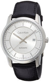 Buy Shop Calvin Klein Infinity Silver Dial Black Leather Strap Watch for Men - K5S341C6 USA Online