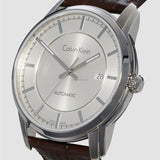 Buy Shop Calvin Klein Infinity Silver Dial Brown Leather Strap Watch for Men - K5S341G6 USA Online