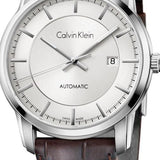 Buy Shop Calvin Klein Infinity Silver Dial Brown Leather Strap Watch for Men - K5S341G6 USA Online