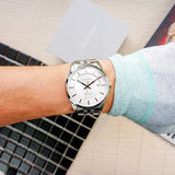 Buy Shop Calvin Klein Infinity Silver Dial Silver Steel Strap Watch for Men - K5S34B46 USA Online
