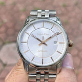 Buy Shop Calvin Klein Infinity Silver Dial Silver Steel Strap Watch for Men - K5S34B46 USA Online