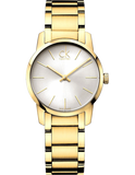 Buy Shop Calvin Klein City White Dial Gold Steel Strap Watch for Women - K2G23546 USA Online