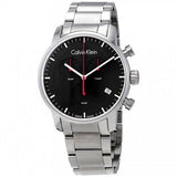 Calvin Klein City Chronograph Black Dial Silver Steel Strap Watch for Men - K2G27141