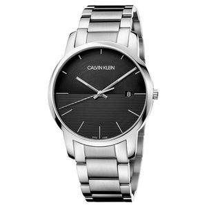 Buy Shop Calvin Klein City Black Dial Silver Steel Strap Watch for Men - K2G2G14C USA Online