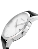 Buy Shop Calvin Klein City White Dial Black Leather Strap Watch for Men - K2G2G1CD USA Online