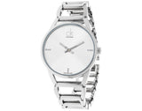 Buy Shop Calvin Klein Stately Silver Dial Silver Steel Strap Watch for Women - K3G2312W USA Online