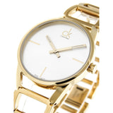 Buy Shop Calvin Klein Stately Silver Dial Gold Steel Strap Watch for Women - K3G23526 USA Online