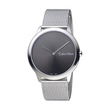 Buy Shop Calvin Klein Minimal Grey Dial Silver Mesh Bracelet Watch for Men - K3M211Y3 USA Online