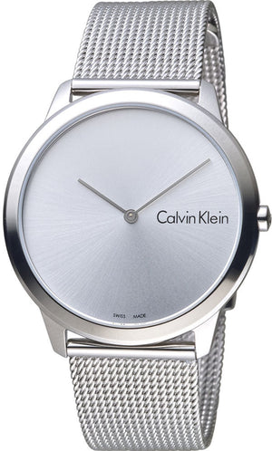 Buy Shop Calvin Klein Minimal Silver Dial Silver Mesh Bracelet Watch for Men - K3M211Y6 USA Online