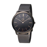 Buy Shop Calvin Klein Minimal Black Dial Black Mesh Bracelet Watch for Men - K3M21421 USA Online