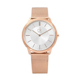 Buy Shop Calvin Klein Minimal White Dial Rose Gold Mesh Bracelet Watch for Men - K3M21626 USA Online
