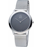 Buy Shop Calvin Klein Minimal Grey Dial Silver Mesh Bracelet Watch for Women - K3M2212X USA Online