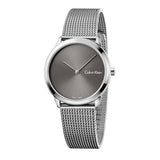 Buy Shop Calvin Klein Minimal Grey Dial Silver Mesh Bracelet Watch for Women - K3M221Y3 USA Online