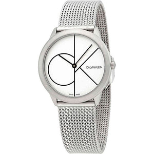 Buy Shop Calvin Klein Minimal White Dial Silver Mesh Bracelet Watch for Women - K3M5215X USA Online