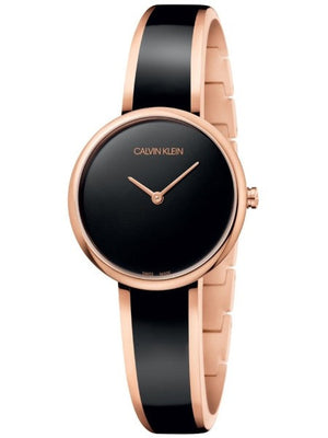 Buy Shop Calvin Klein Seduce Black Dial Two Tone Steel Strap Watch for Women - K4E2N611 USA Online