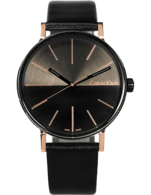 Buy Shop Calvin Klein Boost Black Dial Black Leather Strap Watch for Men - K7Y21TCZ USA Online