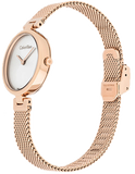 Calvin Klein Authentic Silver Dial Rose Gold Mesh Bracelet Watch for Women - K8G23626