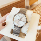 Buy Shop Calvin Klein White Dial Silver Mesh Bracelet Watch for Women - K8M21126 USA Online
