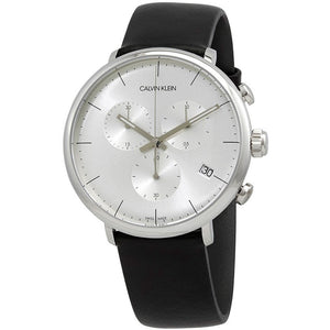 Buy Shop Calvin Klein High Noon Chronograph White Dial Black Leather Strap Watch for Men - K8M271C6 USA Online