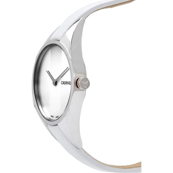 Buy Shop Calvin Klein Rebel White Dial White Leather Strap Watch for Women - K8P231L6 USA Online