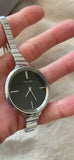 Buy Shop Calvin Klein Lively Black Dial Silver Steel Strap Watch for Women - K4U23121 USA Online