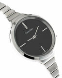 Buy Shop Calvin Klein Lively Black Dial Silver Steel Strap Watch for Women - K4U23121 USA Online