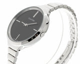 Buy Shop Calvin Klein Lively Black Dial Silver Steel Strap Watch for Women - K4U23121 USA Online