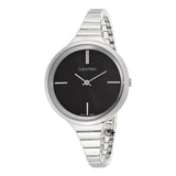 Buy Shop Calvin Klein Lively Black Dial Silver Steel Strap Watch for Women - K4U23121 USA Online