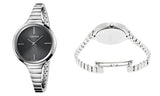 Buy Shop Calvin Klein Lively Black Dial Silver Steel Strap Watch for Women - K4U23121 USA Online