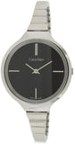 Buy Shop Calvin Klein Lively Black Dial Silver Steel Strap Watch for Women - K4U23121 USA Online