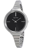 Buy Shop Calvin Klein Lively Black Dial Silver Steel Strap Watch for Women - K4U23121 USA Online