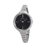 Buy Shop Calvin Klein Lively Black Dial Silver Steel Strap Watch for Women - K4U23121 USA Online