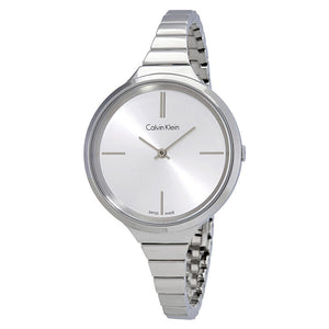 Buy Shop Calvin Klein Lively Silver Dial Silver Steel Strap Watch for Women - K4U23126 USA Online