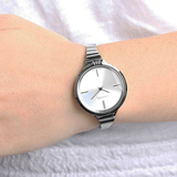 Buy Shop Calvin Klein Lively Silver Dial Silver Steel Strap Watch for Women - K4U23126 USA Online