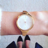 Buy Shop Calvin Klein Lively White Dial Gold Steel Strap Watch for Women - K4U23526 USA Online