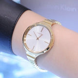 Buy Shop Calvin Klein Lively White Dial Gold Steel Strap Watch for Women - K4U23526 USA Online