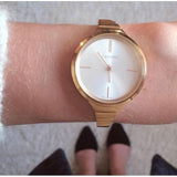 Buy Shop Calvin Klein Lively White Dial Rose Gold Steel Strap Watch for Women - K4U23626 USA Online
