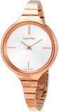 Buy Shop Calvin Klein Lively White Dial Rose Gold Steel Strap Watch for Women - K4U23626 USA Online