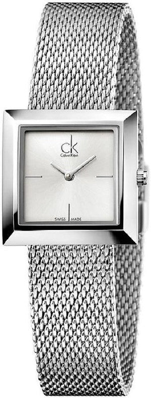 Buy Shop Calvin Klein Mark Silver Dial Silver Mesh Bracelet Watch for Women - K3R23126 USA Online