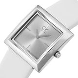 Buy Shop Calvin Klein Mark Silver Dial White Leather Strap Watch for Women - K3R231L6 USA Online