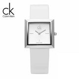 Buy Shop Calvin Klein Mark Silver Dial White Leather Strap Watch for Women - K3R231L6 USA Online