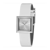 Buy Shop Calvin Klein Mark Silver Dial White Leather Strap Watch for Women - K3R231L6 USA Online