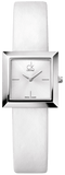 Buy Shop Calvin Klein Mark Silver Dial White Leather Strap Watch for Women - K3R231L6 USA Online
