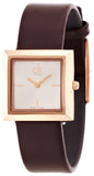 Buy Shop Calvin Klein Mark White Dial Brown Leather Strap Watch for Women - K3R236G6 USA Online