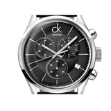 Buy Shop Calvin Klein Masculine Chronograph Black Dial Black Leather Strap Watch for Men - K2H27102 USA Online