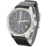 Buy Shop Calvin Klein Masculine Chronograph Black Dial Black Leather Strap Watch for Men - K2H27102 USA Online